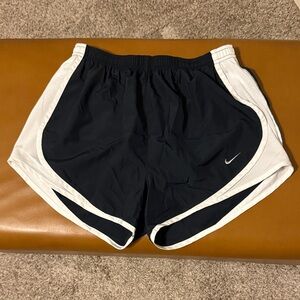 Nike Women's Black and White Athletic Shorts